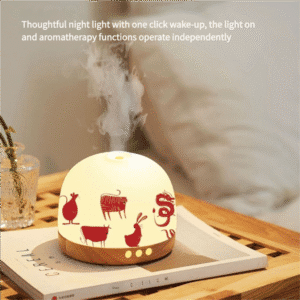 chinese zodiac ceramic solid wood aromatherapy diffuser ultrasonic humidifier essential oil aromatherapy diffuser timer night light national trend gift