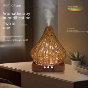 rattan weave aromatherapy diffuser | warm night light