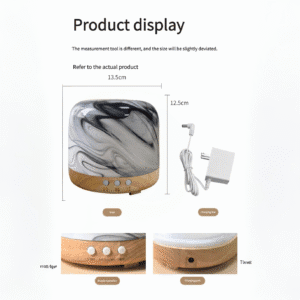 ink swirl crystal glass aroma diffuser | 300ml wood base