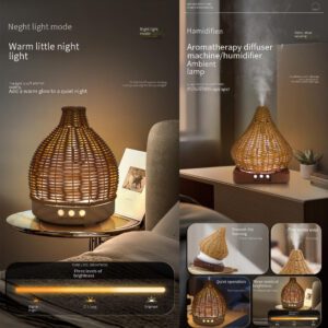 rattan weave aromatherapy diffuser | warm night light