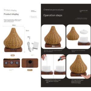 rattan weave aromatherapy diffuser | warm night light